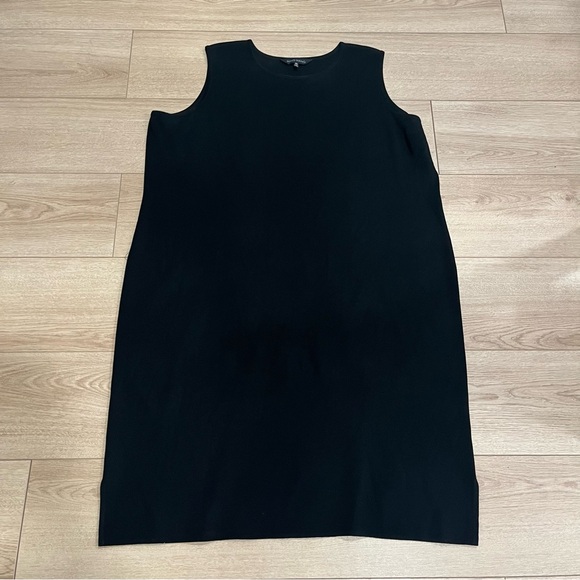 Ming Wang Acrylic Black Sleeveless Crew Neck Women’s Shift Dress Size 2X - Picture 1 of 6